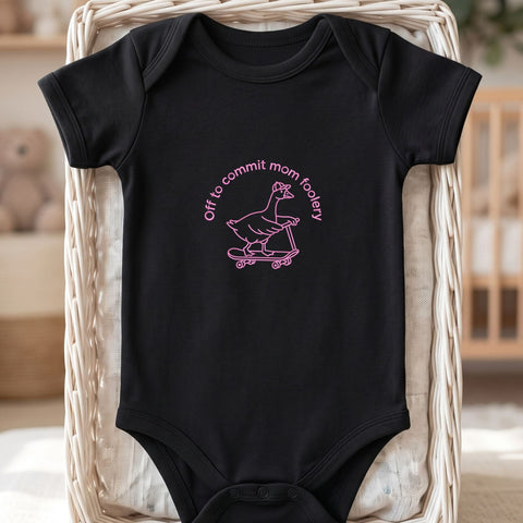 Off to Commit Mom Foolery Embroidery Design – Funny Goose Scooter Mom Life Machine Embroidery File Embroidery/Applique DESIGNS PatternFeed8 