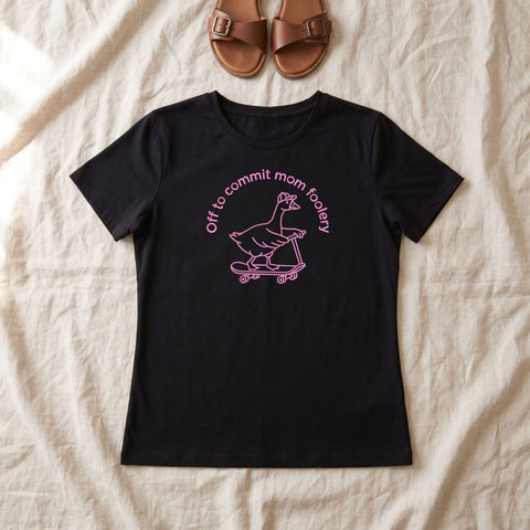 Off to Commit Mom Foolery Embroidery Design – Funny Goose Scooter Mom Life Machine Embroidery File Embroidery/Applique DESIGNS PatternFeed8 