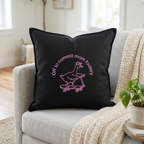Off to Commit Mom Foolery Embroidery Design – Funny Goose Scooter Mom Life Machine Embroidery File Embroidery/Applique DESIGNS PatternFeed8 