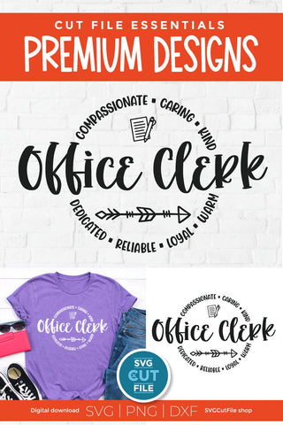 Office clerk svg, school office clerk svg, secretary svg, office assistant, staff team svg, front desk clerk, front reception, svg dxf png SVG SVG Cut File 