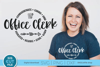 Office clerk svg, school office clerk svg, secretary svg, office assistant, staff team svg, front desk clerk, front reception, svg dxf png SVG SVG Cut File 
