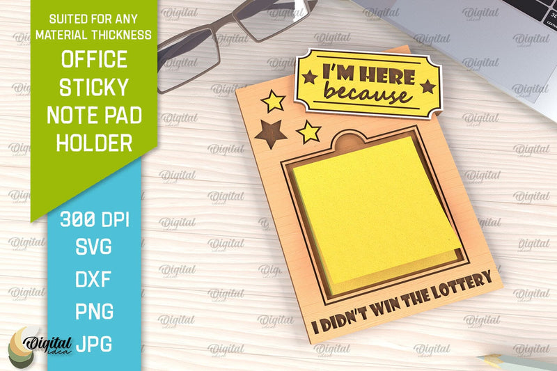Office Sticky Note Pad Holder Laser Cut. Notepad SVG Design SVG Evgenyia Guschina 