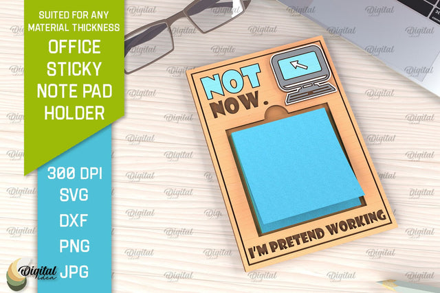 Office Sticky Note Pad Holder Laser Cut. Notepad SVG Design SVG Evgenyia Guschina 