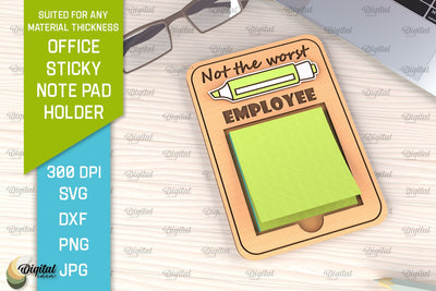Office Sticky Note Pad Holder Laser Cut. Notepad SVG Design SVG Evgenyia Guschina 