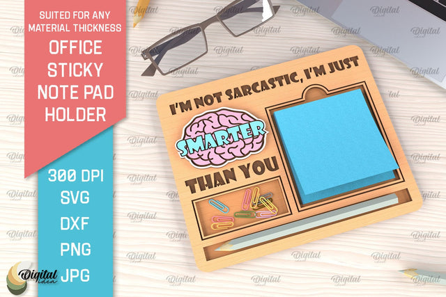 Office Sticky Note Pad Holder Laser Cut. Notepad SVG Design SVG Evgenyia Guschina 