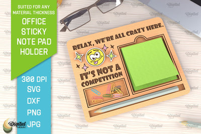 Office Sticky Note Pad Holder Laser Cut. Notepad SVG Design SVG Evgenyia Guschina 