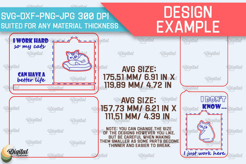 Office Sticky Note Pad Holders LaserCut Bundle. Notepads SVG SVG Evgenyia Guschina 