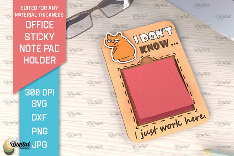Office Sticky Note Pad Holders LaserCut Bundle. Notepads SVG SVG Evgenyia Guschina 