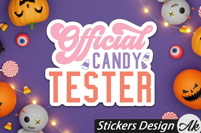 Official candy tester Stickers Design SVG akazaddesign 