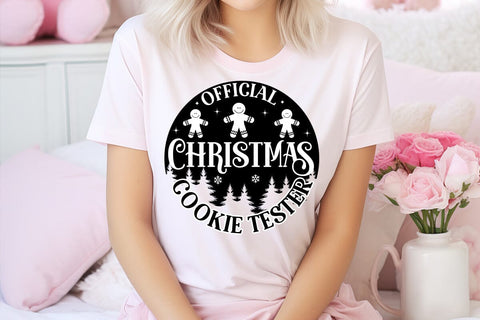 Official Christmas Cookie Tester SVG Design, Dog Christmas Round SVG, Dog Christmas SVG, SVG Cut File, SVGs, Food & Drink, Print & Cut, Quotes and Sayings SVG DesignPlante 503 
