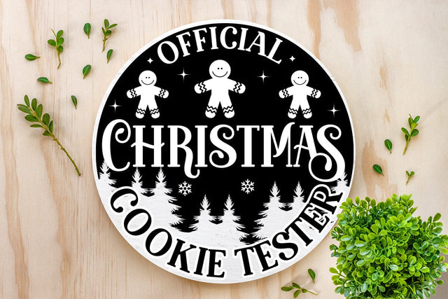 Official Christmas Cookie Tester SVG Design, Dog Christmas Round SVG, Dog Christmas SVG, SVG Cut File, SVGs, Food & Drink, Print & Cut, Quotes and Sayings SVG DesignPlante 503 