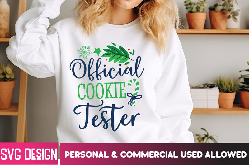 Official Cookie Tester SVG Design, Christmas SVG Cut File, Christmas SVG Quotes, Merry Christmas SVG Design, Christnmas Sublimation PNG SVG BlackCatsMedia 