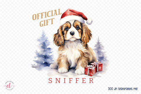 Official Gift Sniffer - Funny Christmas Dog Saying PNG Sublimation CraftLabSVG 