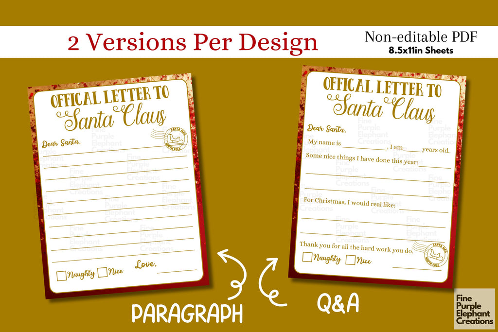 Official Letter to Santa Claus | Christmas Printable - So Fontsy