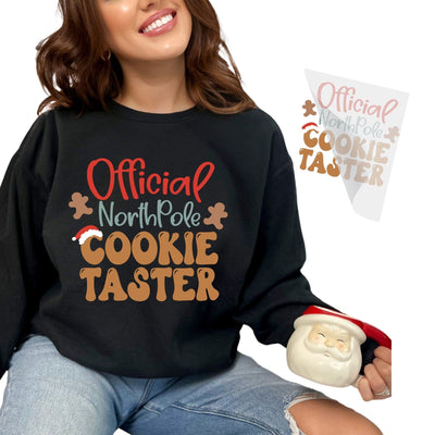 Official North Pole Cookie Taster DTF Transfer Physical So Fontsy T-Shirt Iron-On Transfer Shop 6x6