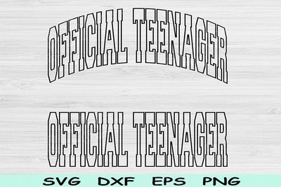 Official Teenager Svg Cut Files, Official Teenager Png, Thirteenth Svg Files For Cricut, Teenager Shirt Svg Block Text Sublimation Designs SVG TiffsCraftyCreations 