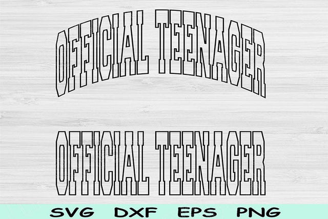 Official Teenager Svg Cut Files, Official Teenager Png, Thirteenth Svg Files For Cricut, Teenager Shirt Svg Block Text Sublimation Designs SVG TiffsCraftyCreations 
