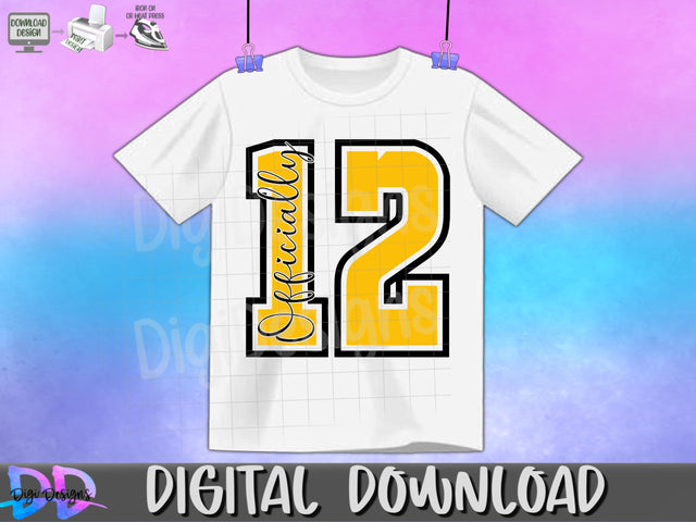 Officially 12, 12th Birthday Svg Png- Digital Download SVG DigiDezigns 