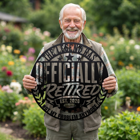 Officially Retired Laser SVG | Retirement Metal Sign DXF | Funny Retirement Gift Svg | CNC Plasma Cut File | Laser Cut Metal Wall Art SVG HappyDesignStudio 