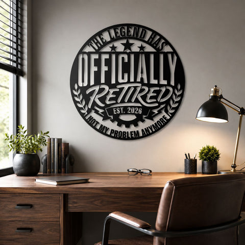 Officially Retired Laser SVG | Retirement Metal Sign DXF | Funny Retirement Gift Svg | CNC Plasma Cut File | Laser Cut Metal Wall Art SVG HappyDesignStudio 