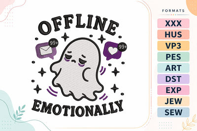 Offline Emotionally Embroidery Design | Funny Halloween Ghost Embroidery/Applique DESIGNS sg embroidery 