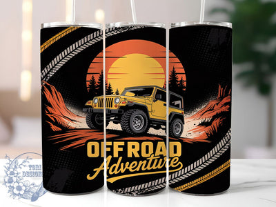 Offroad Adventure Mountain Tumbler, Adventure Design, Sublimation Template, 20oz Wrap Design, Camping Tumbler Art, Mountain Vehicle Design, Outdoor Lifestyle Wrap Sublimation ToriDesigns 