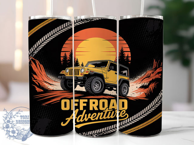 Offroad Adventure Mountain Tumbler, Adventure Design, Sublimation Template, 20oz Wrap Design, Camping Tumbler Art, Mountain Vehicle Design, Outdoor Lifestyle Wrap Sublimation ToriDesigns 