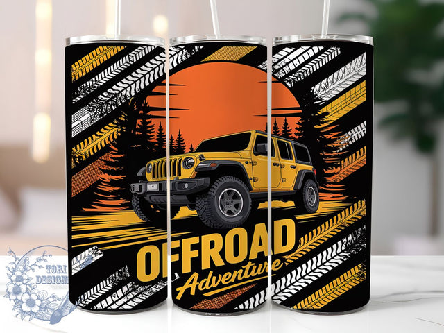 Offroad Adventure Mountain Tumbler, Adventure Design, Sublimation Template, 20oz Wrap Design, Camping Tumbler Art, Mountain Vehicle Design, Outdoor Lifestyle Wrap Sublimation ToriDesigns 