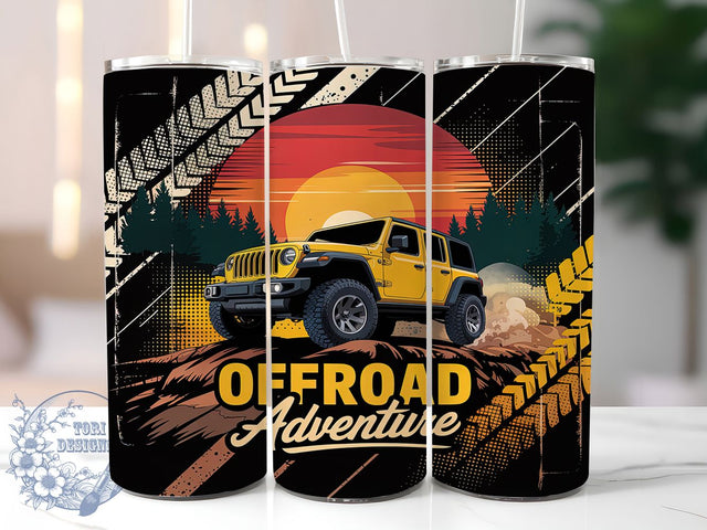 Offroad Adventure Mountain Tumbler, Adventure Design, Sublimation Template, 20oz Wrap Design, Camping Tumbler Art, Mountain Vehicle Design, Outdoor Lifestyle Wrap Sublimation ToriDesigns 