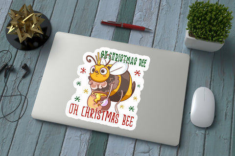 Oh christmas bee Sticker Design Sublimation Regulrcrative 