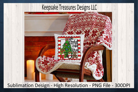 'Oh Christmas Tree' Festive Holiday Scene with Charming Characters Sublimation Png Design Sublimation Keepsake Treasures Designs LLC. 