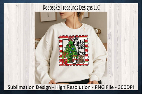 'Oh Christmas Tree' Festive Holiday Scene with Charming Characters Sublimation Png Design Sublimation Keepsake Treasures Designs LLC. 