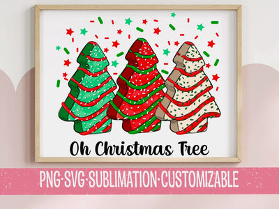 Oh Christmas Tree SVG PNG - Festive Holiday Cookie Art for DIY Crafts & Decor SVG YaySportsandSuch 