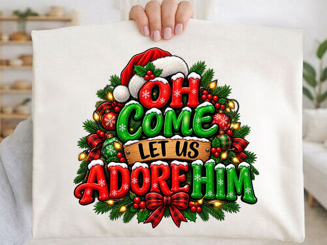 Oh Come Let Us Adore Him Christmas PNG SVG artprintfile 