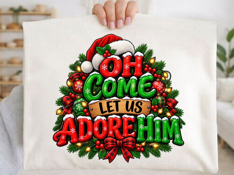 Oh Come Let Us Adore Him Christmas PNG SVG artprintfile 