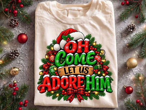 Oh Come Let Us Adore Him Christmas PNG SVG artprintfile 