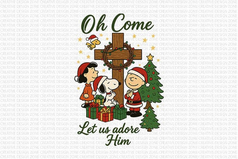 Oh Come Let Us Adore Him Christmas PNG SVG BillahCrafts 