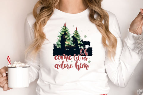 Oh come let us adore him png design Sublimation Regulrcrative 