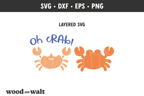 Oh Crab SVG | Kids Summer Shirt | Cute Beach Design SVG Wood And Walt 