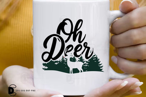 Oh Deer, Christmas Quote SVG Design SVG FiveStarCrafting 