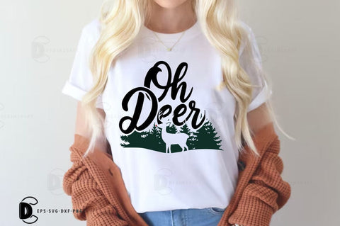Oh Deer, Christmas Quote SVG Design SVG FiveStarCrafting 