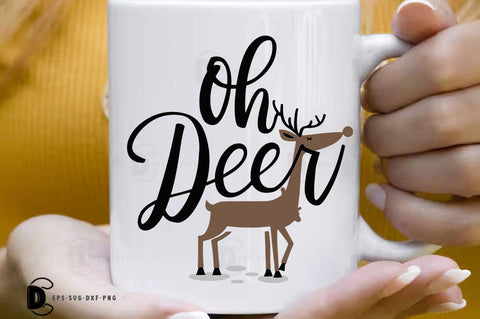 Oh Deer, Christmas Quote SVG T-shirt SVG FiveStarCrafting 
