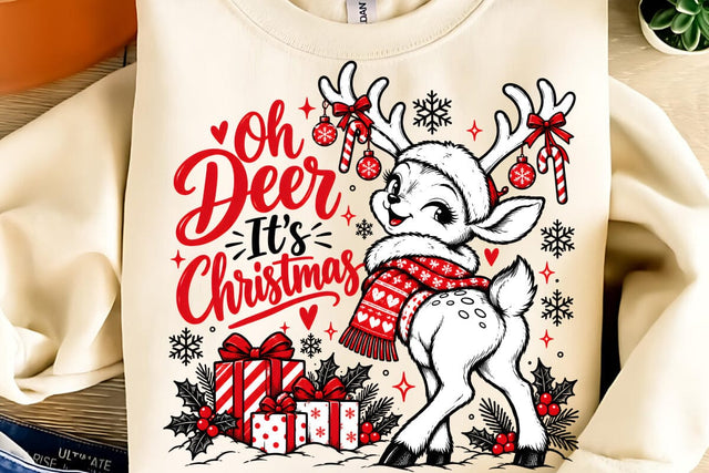 Oh Deer It’s Christmas PNG, Funny Christmas PNG Sublimation DesignPlante 503 