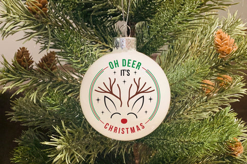 Oh Deer It's Christmas SVG Round Sign Cut File SVG CraftLabSVG 