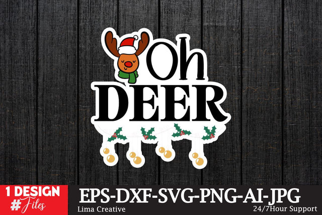 Oh Deer Sticker ,Christmas Sticker SVG ,Christmas SVG Cut File,Christmas Sticker PNG,Christmas Sticker DEsign Bundle, Christmas SVG BUndle,Christmas Sublimation, Sublimation PNG,Christmas Clip Art SVG Insomnia Std 