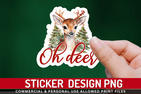 Oh deer Stickers Design Sublimation Regulrcrative 
