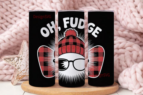Oh Fudge Christmas Tumbler Wrap Sublimation DesignSVG 