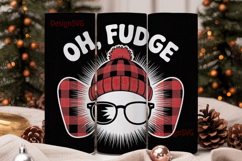 Oh Fudge Christmas Tumbler Wrap Sublimation DesignSVG 
