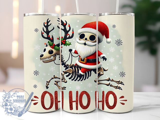 Oh Ho Ho, Christmas Skeleton, 20oz Tumbler, Holiday Humor, PNG File, Sublimation Design, Funny Christmas Tumbler, Skeleton Decor Sublimation ToriDesigns 