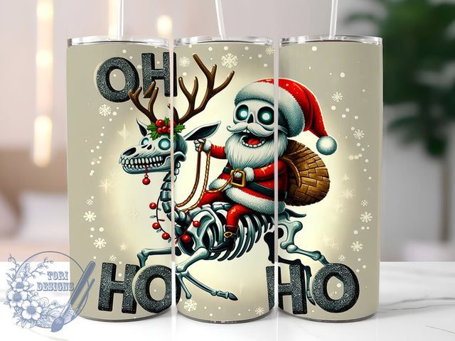 Oh Ho Ho, Christmas Skeleton, 20oz Tumbler, Holiday Humor, PNG File, Sublimation Design, Funny Christmas Tumbler, Skeleton Decor Sublimation ToriDesigns 